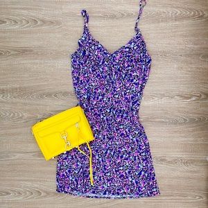 ❤️ Mimi Chica Purple Floral Ruffle Dress